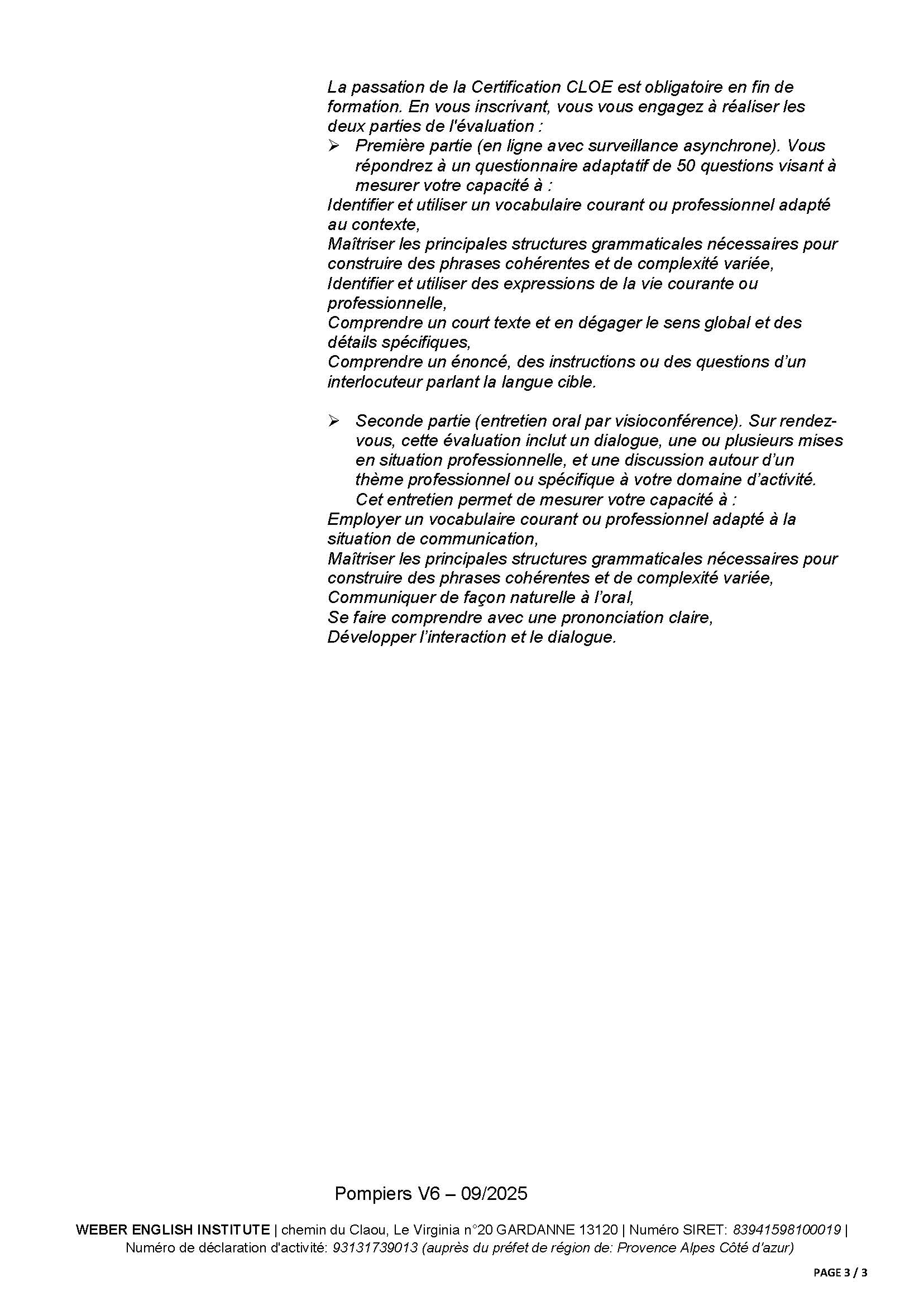 Anglais pour pompiers